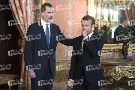Empfang von König Felipe und Präsident Macron in Madrid
