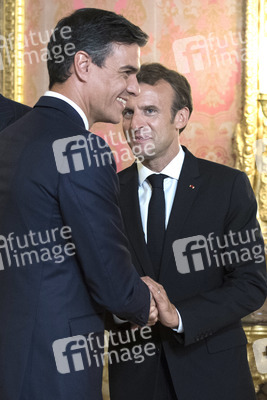 Empfang von König Felipe und Präsident Macron in Madrid