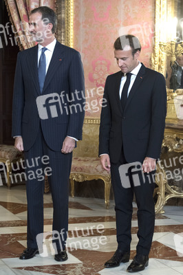 Empfang von König Felipe und Präsident Macron in Madrid