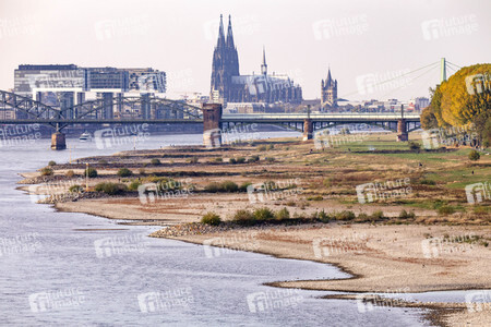 Niedrigwasser im Rhein in Köln