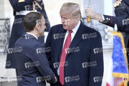 Präsident Marcron empfängt Präsident Trump in Paris