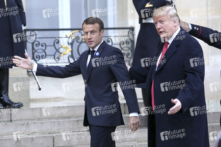 Präsident Marcron empfängt Präsident Trump in Paris