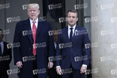 Präsident Marcron empfängt Präsident Trump in Paris