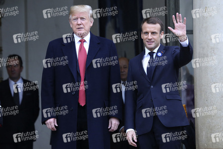 Präsident Marcron empfängt Präsident Trump in Paris