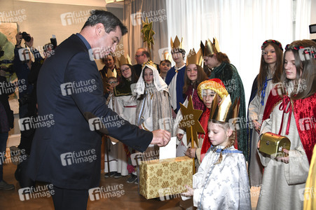 Die Sternsinger bei Markus Söder in München
