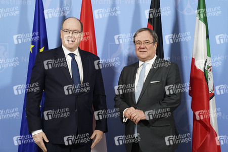 Fürst Albert II. von Monaco in der Staatskanzlei NRW in Düsseldorf