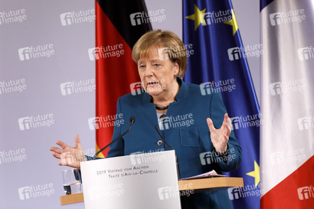 Erneuerung des deutsch-französischen Freundschaftsvertrages in Aachen