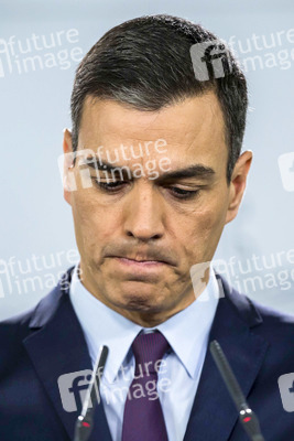 Pressekonferenz mit Pedro Sanchez in Madrid