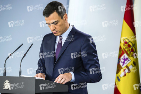 Pressekonferenz mit Pedro Sanchez in Madrid