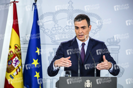 Pressekonferenz mit Pedro Sanchez in Madrid
