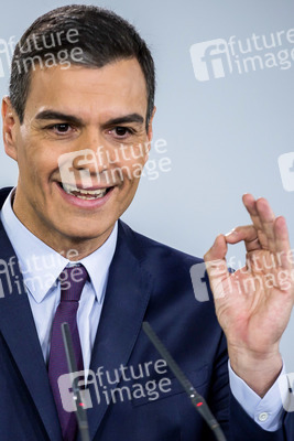 Pressekonferenz mit Pedro Sanchez in Madrid
