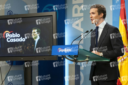 Pressekonferenz mit Pablo Casado in Madrid