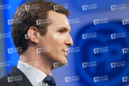 Pressekonferenz mit Pablo Casado in Madrid