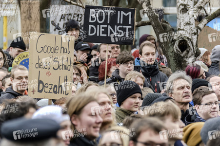 Demonstration gegen EU-Urheberrechtsreform in Berlin