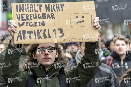 Demonstration gegen EU-Urheberrechtsreform in Berlin