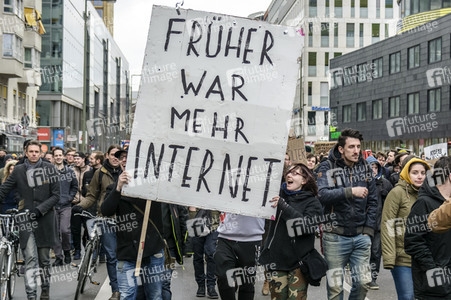 Demonstration gegen EU-Urheberrechtsreform in Berlin
