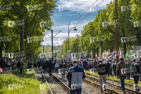 AfD Demo und Gegendemo in Erfurt