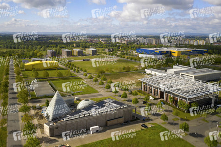 Luftbildaufnahmen von Expo-Gelände in Hannover
