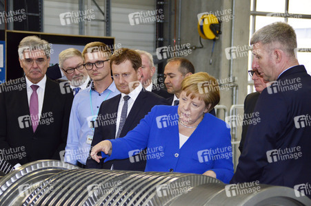 Angela Merkel im Siemens-Werk Görlitz