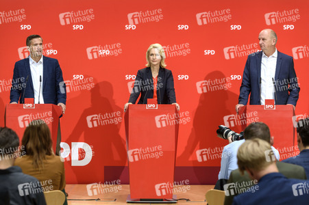 Pressekonferenz der SPD nach den Landtagswahlen in Brandenburg und Sachsen in Berlin