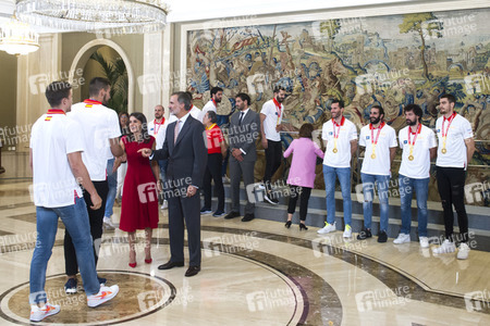 Empfang für das spanische Basketball-Team in Madrid