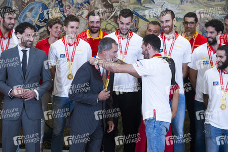 Empfang für das spanische Basketball-Team in Madrid