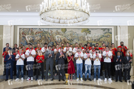 Empfang für das spanische Basketball-Team in Madrid
