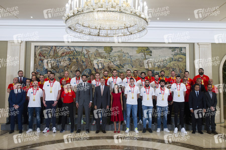 Empfang für das spanische Basketball-Team in Madrid