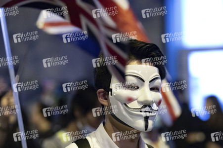 Demonstration vor dem britischen Konsulat in Hongkong