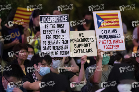 Solidaritätsdemo für Katalonien in Hongkong