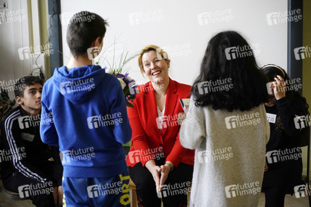 Lesestunde mit Bundesfamilienministerin Franziska Giffey in Berlin