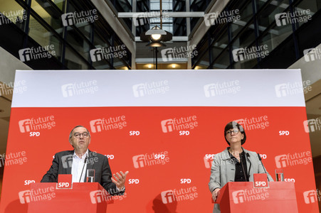 Prssekonferenz der SPD-Vorsiztenden in Berlin