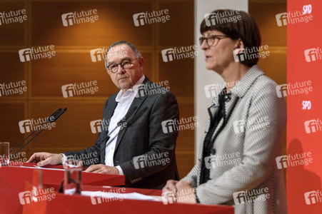 Prssekonferenz der SPD-Vorsiztenden in Berlin
