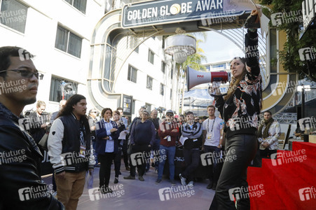 Aufbau für Golden Globe Awards 2020 in Beverly Hills