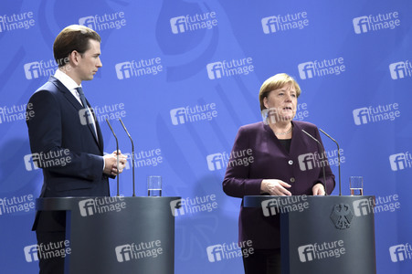 Pressekonferenz mit Angela Merkel und Sebastian Kurz in Berlin
