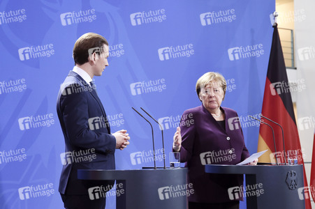 Pressekonferenz mit Angela Merkel und Sebastian Kurz in Berlin