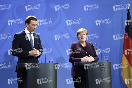 Pressekonferenz mit Angela Merkel und Sebastian Kurz in Berlin