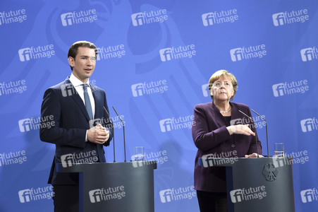 Pressekonferenz mit Angela Merkel und Sebastian Kurz in Berlin