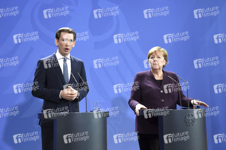 Pressekonferenz mit Angela Merkel und Sebastian Kurz in Berlin