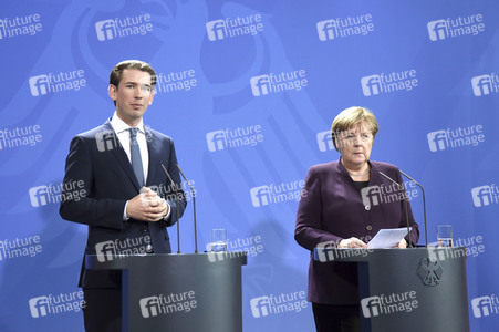 Pressekonferenz mit Angela Merkel und Sebastian Kurz in Berlin