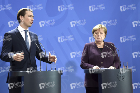Pressekonferenz mit Angela Merkel und Sebastian Kurz in Berlin