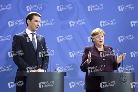 Pressekonferenz mit Angela Merkel und Sebastian Kurz in Berlin