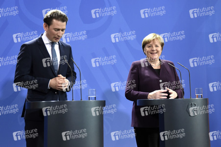Pressekonferenz mit Angela Merkel und Sebastian Kurz in Berlin