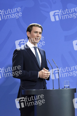 Pressekonferenz mit Angela Merkel und Sebastian Kurz in Berlin