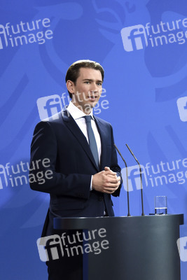 Pressekonferenz mit Angela Merkel und Sebastian Kurz in Berlin
