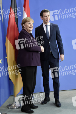 Pressekonferenz mit Angela Merkel und Sebastian Kurz in Berlin