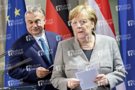 Pressekonferenz mit Angea Merkel und Viktor Orbán in Berlin