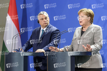Pressekonferenz mit Angea Merkel und Viktor Orbán in Berlin