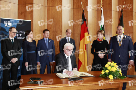 Bundespräsident Frank-Walter Steinmeier bei einem Empfang in Dresden