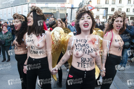 Femen Demonstration in Madrid
